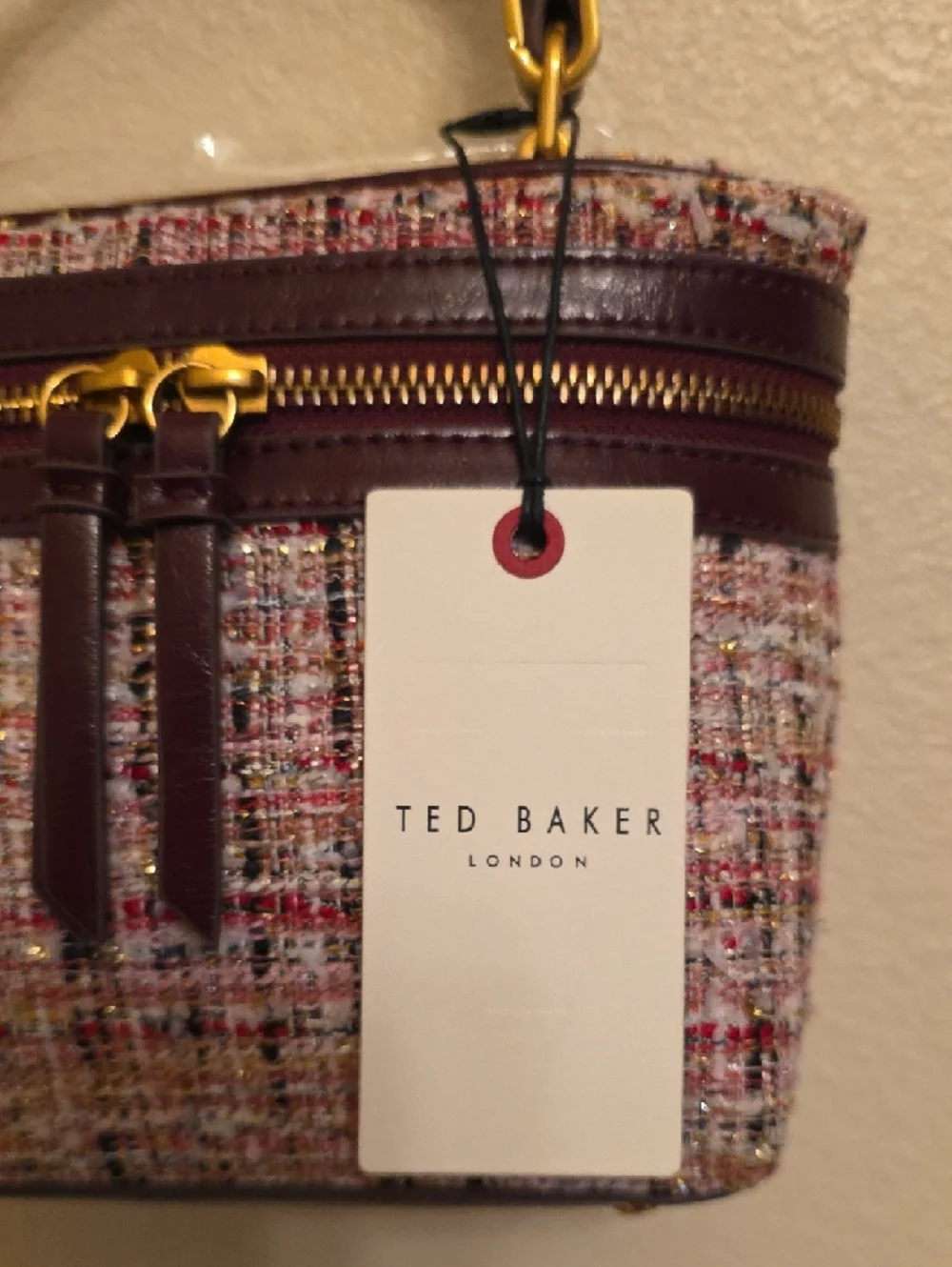 Ted Baker‎ Tweed Satchel Crossbody Bag. NWT.